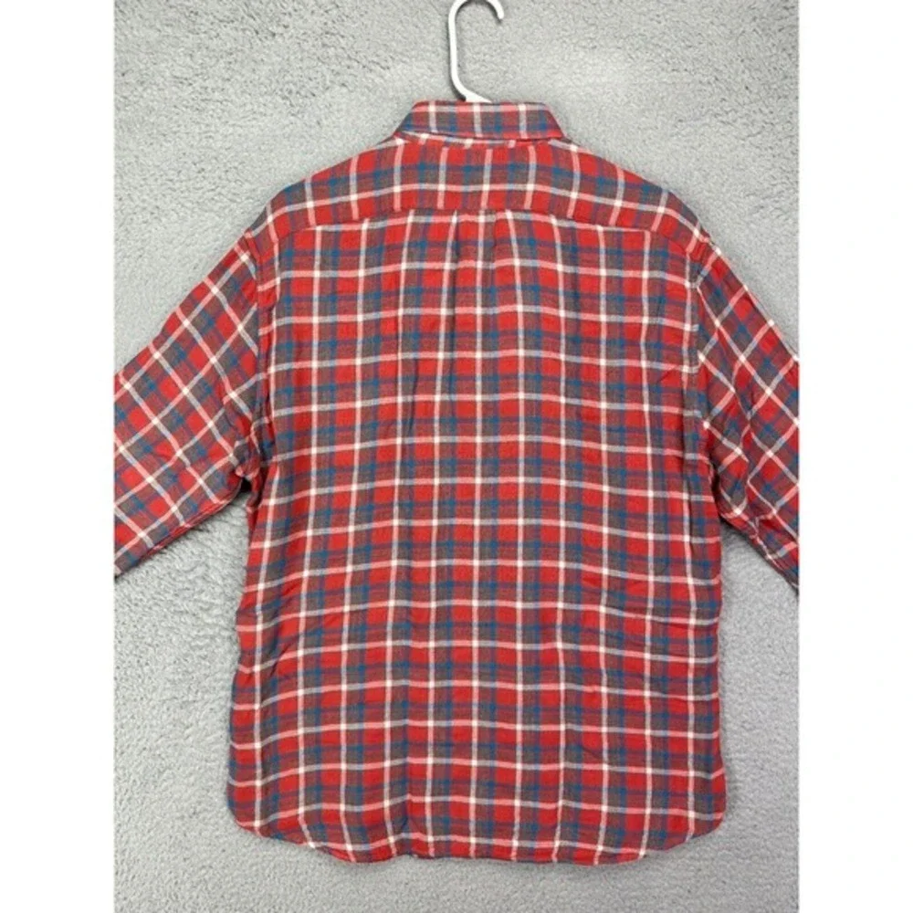 J Crew Shirt Adult Large Red Plaid Slim Fit Flannel Button Down Long Sleeve Mens